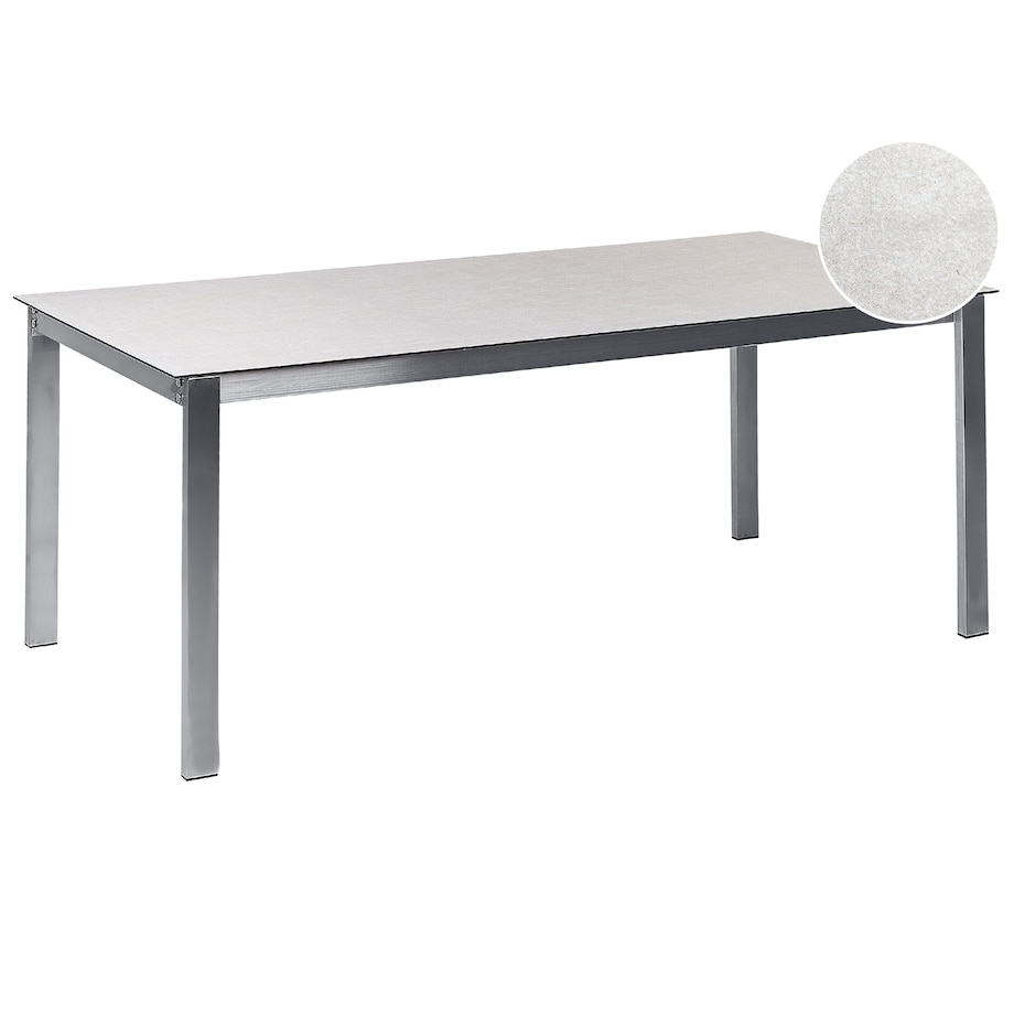 Stół ogrodowy COSOLETO 180 cm 90 cm Szkło Biały