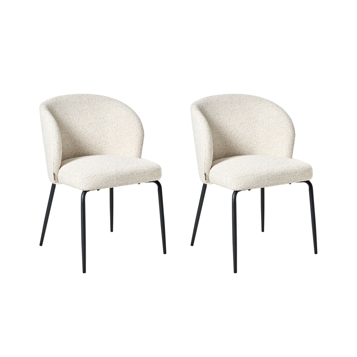 Zestaw 2 krzeseł do jadalni ZANA Boucle Jasnobeżowy