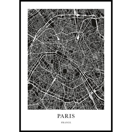 plakat paris mapa - paryż 70x100 cm