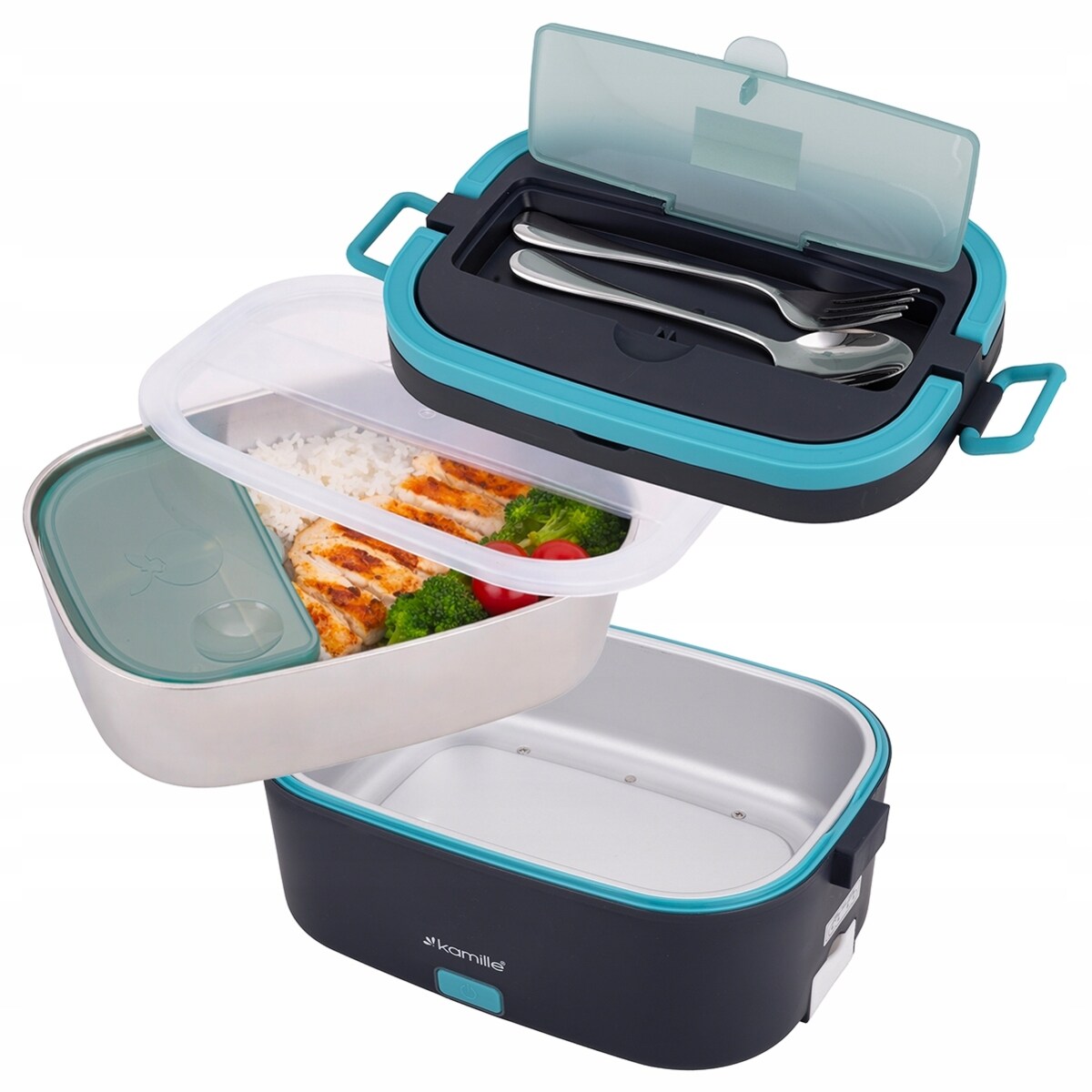Elektryczny lunch box samochodowy DO AUTA 1.5L + torba termiczna KAMILLE