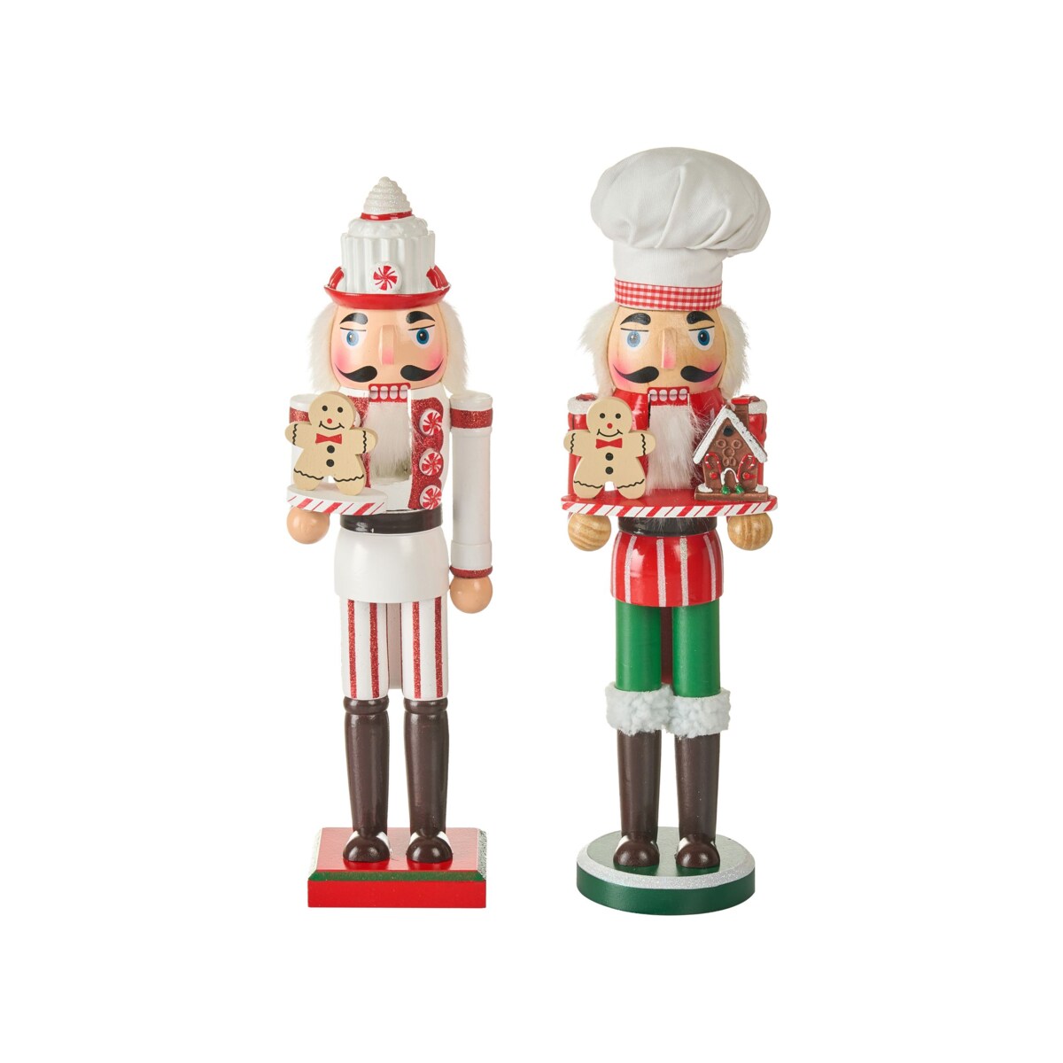 Zestaw 2 figurek dekoracyjnych BODSJON Dziadek do orzechów 35 cm Czerwony/ biały