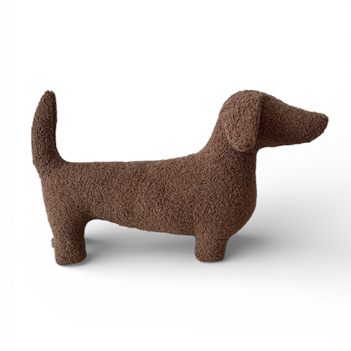 Poduszka pies Jamnik brązowy boucle