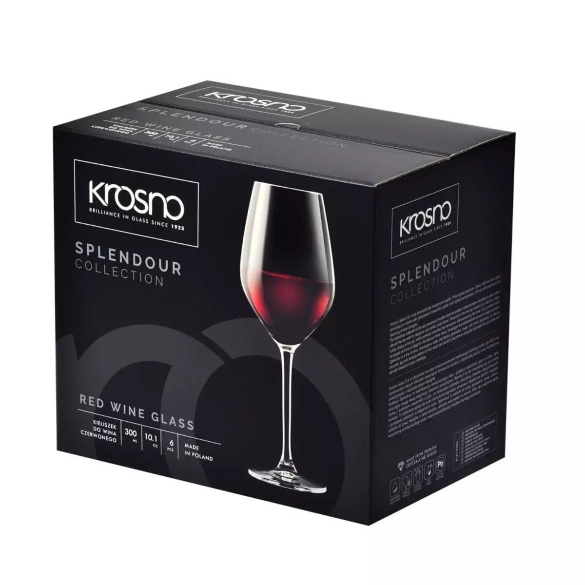 Kieliszki do Wina Czerwonego Krosno Splendour 6 x 300 ml Komplet na Prezent