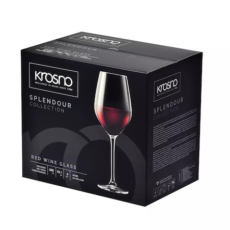 Kieliszki do Wina Czerwonego Krosno Splendour 6 x 300 ml Komplet na Prezent