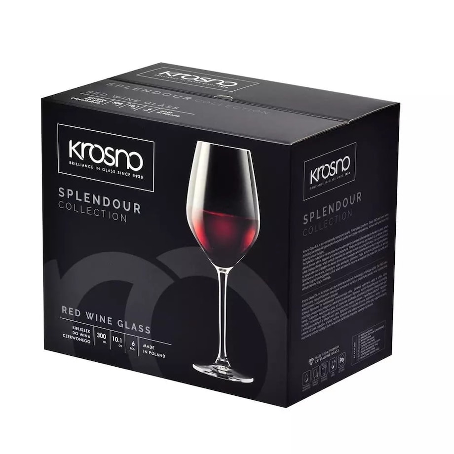 Kieliszki do Wina Czerwonego Krosno Splendour 6 x 300 ml Komplet na Prezent