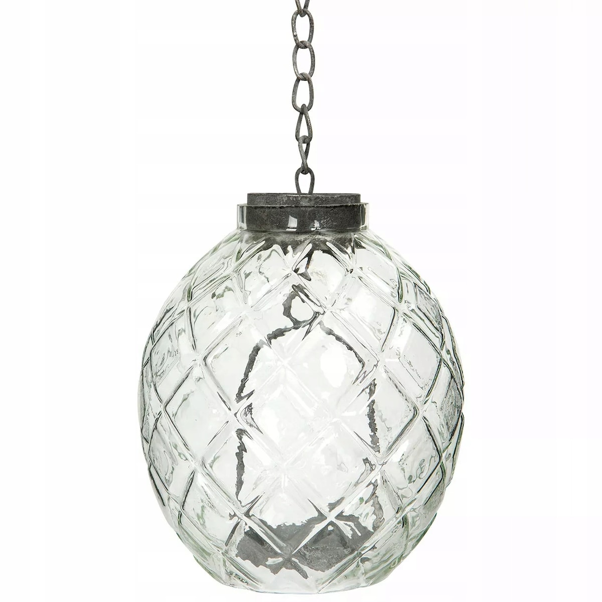ŚWIECZNIK WISZĄCY SZKLANY SKANDYNAWSKI 18cm do zawieszenia tealight