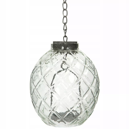 ŚWIECZNIK WISZĄCY SZKLANY SKANDYNAWSKI 18cm do zawieszenia tealight