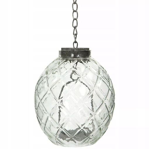 ŚWIECZNIK WISZĄCY SZKLANY SKANDYNAWSKI 18cm do zawieszenia tealight