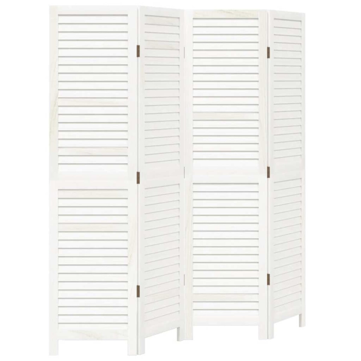 vidaXL Parawan pokojowy, 4-panelowy, biały, lite drewno paulowni