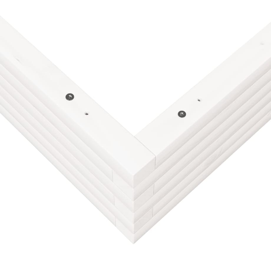 vidaXL Donica ogrodowa, biała, 110x110x23 cm, lite drewno sosnowe