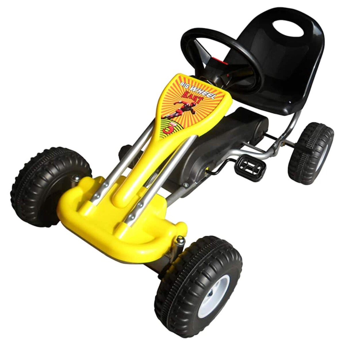 vidaXL Gokart z pedałami, żółty