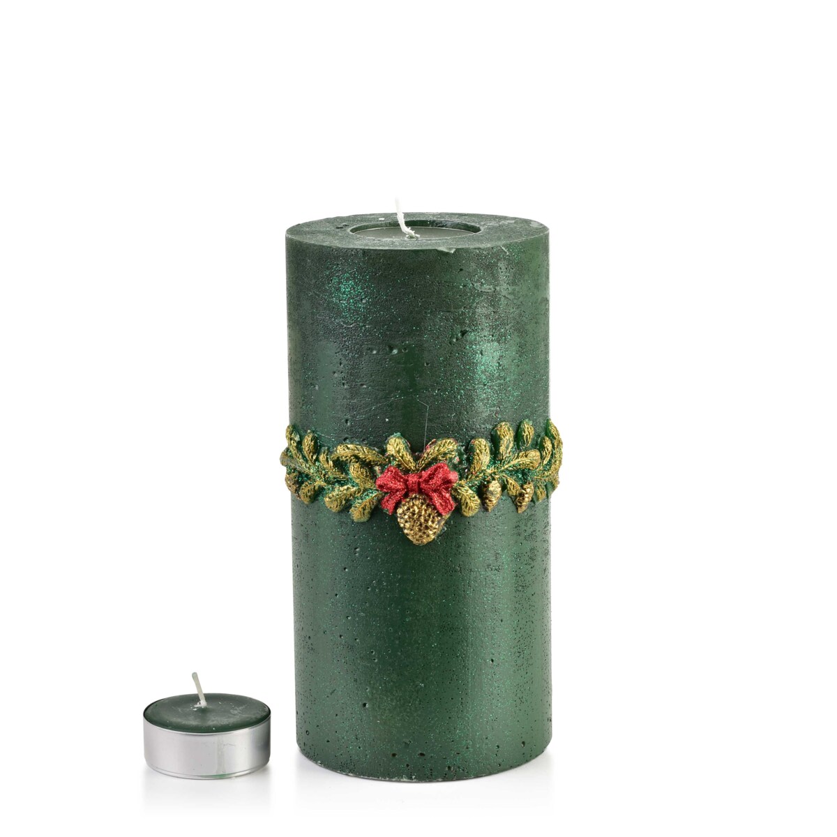 ŚWIECA LAMPION WALEC WIANEK ZIELONY 240