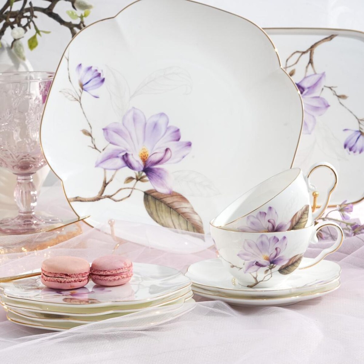 VILLA ITALIA Talerz do ciasta porcelanowy 25 x 25 cm SECRET of SPRING