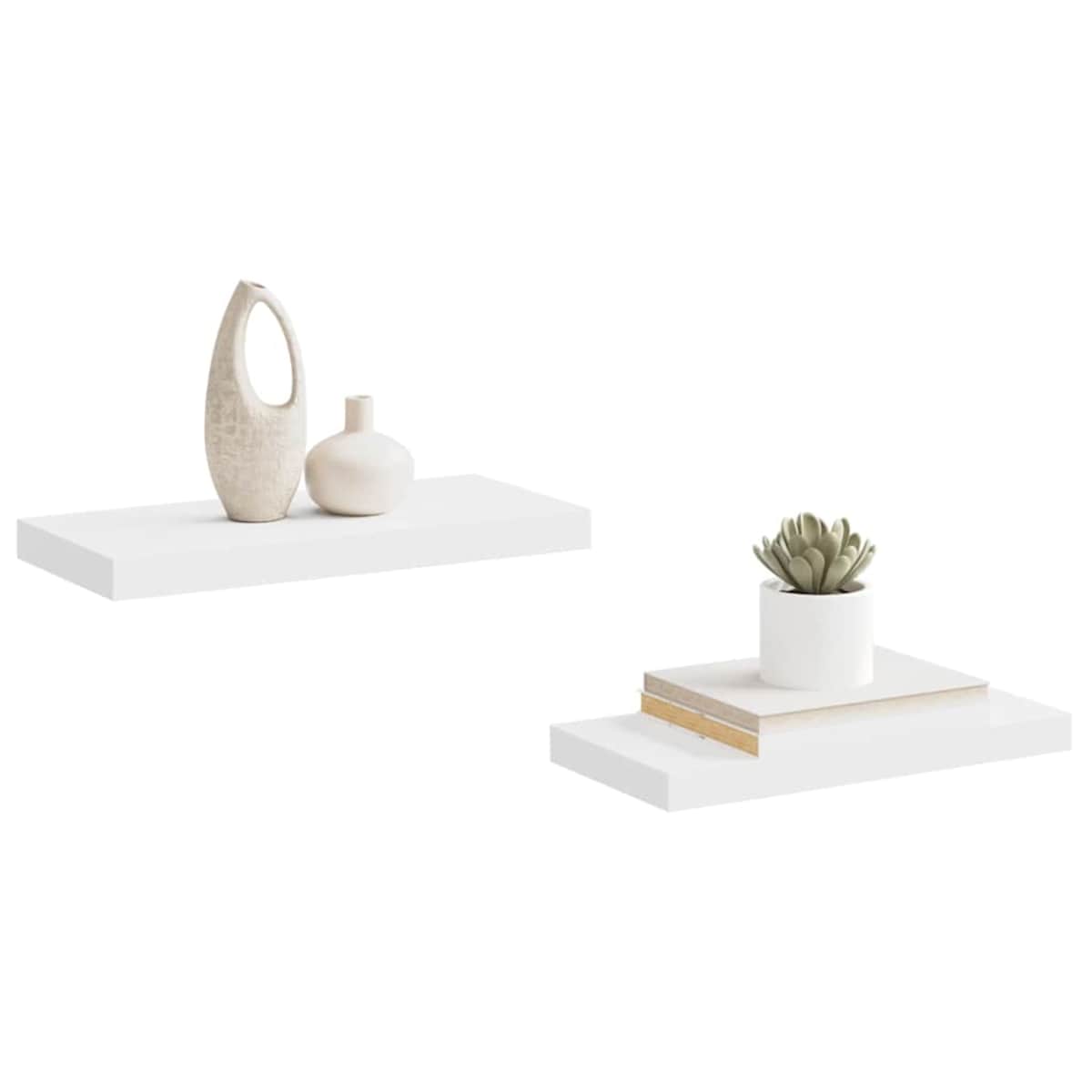vidaXL Półki ścienne, 2 szt., białe, 50x23x3,8 cm, MDF