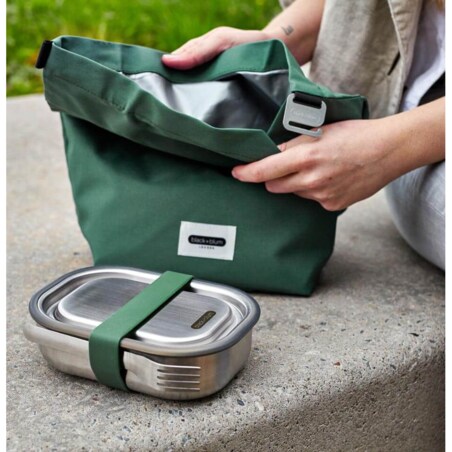 Lunch bag oliwkowy, 15 x 20 x 31 cm, Black+Blum