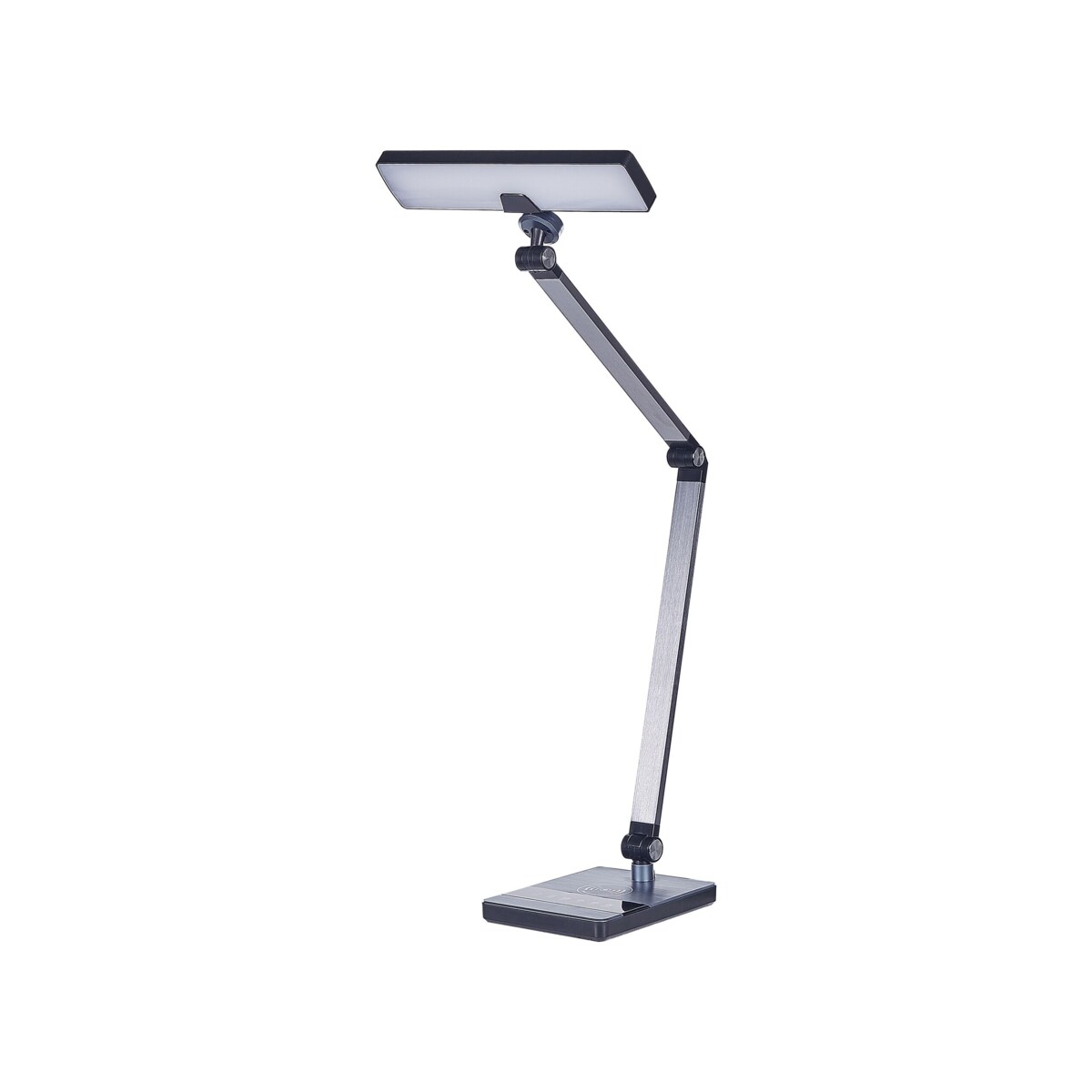 Lampa biurkowa LED LACERTA Z ładowarką indukcyjną Metal Czarny
