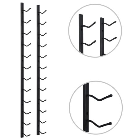 vidaXL Ścienny stojak na 12 butelek wina, czarny, żelazny