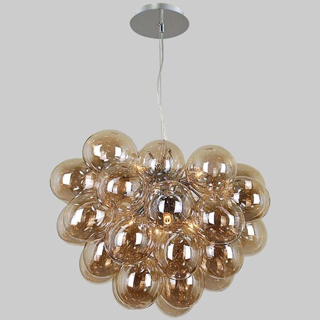 Modernistyczna LAMPA wisząca BENTO PND-7273-S-8-CGN Italux szklana OPRAWA dekoracyjny ZWIS bubbles bańki koniak