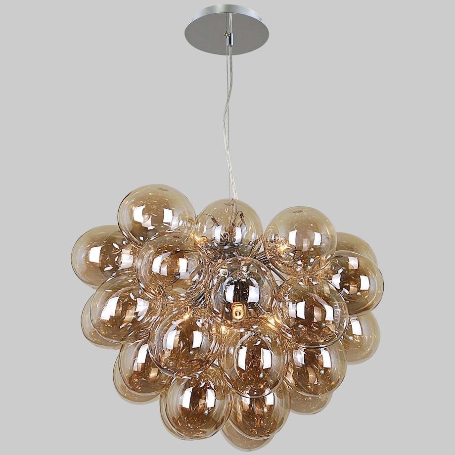 Modernistyczna LAMPA wisząca BENTO PND-7273-S-8-CGN Italux szklana OPRAWA dekoracyjny ZWIS bubbles bańki koniak