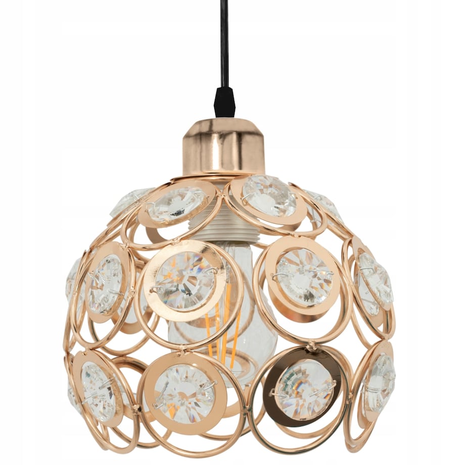 Elegancka Lampa Sufitowa Kryształowa Złota Gold