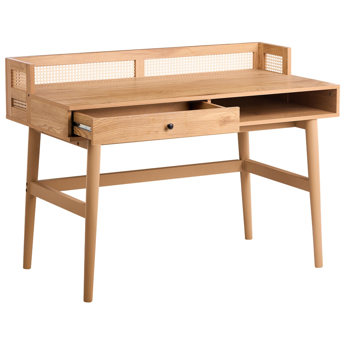 Biurko z nadstawką NOVEN 120 cm 60 cm Jasnobrązowy