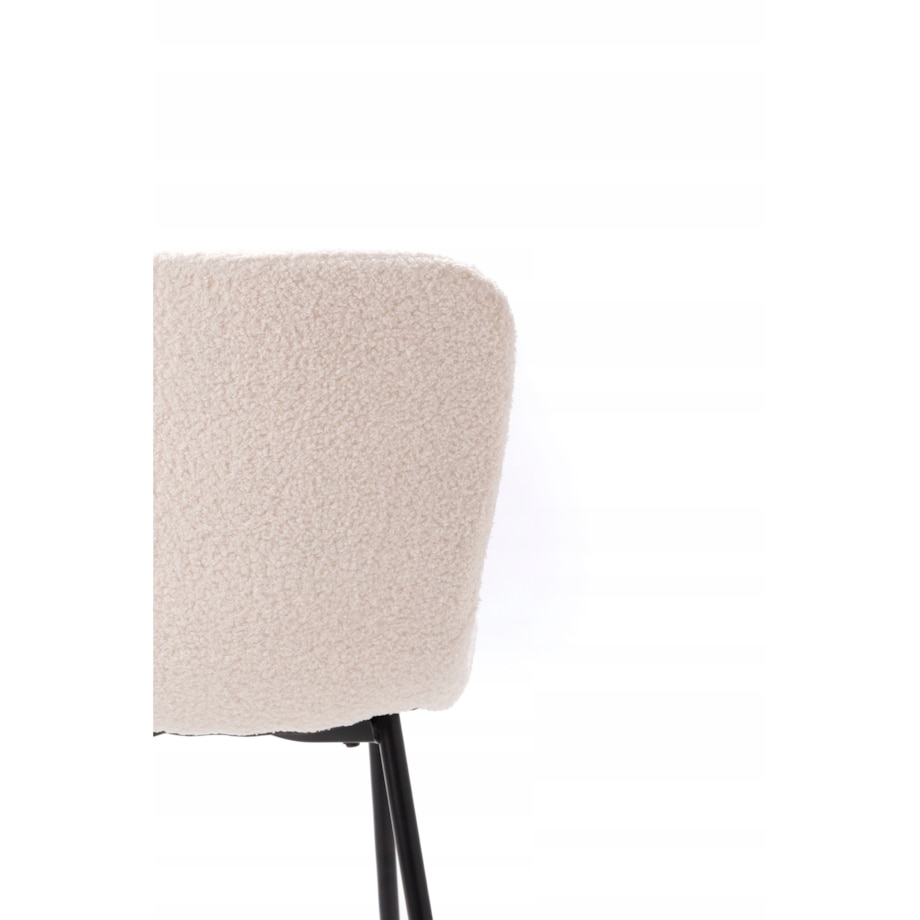 ZESTAW 4 SZTUK Krzesła VALTI Biało-Czarne Tapicerowane Nowoczesne TEDDY