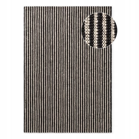 Dywan jutowy do salonu 160x230cm, naturalny czarno kremowy dywan z juty