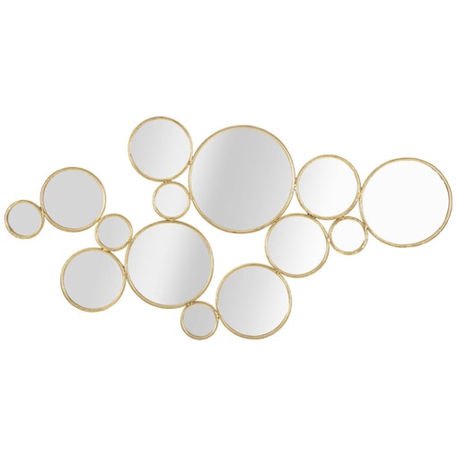 Kompozycja luster w złotej ramie, 100 x 51,5 cm, szkło