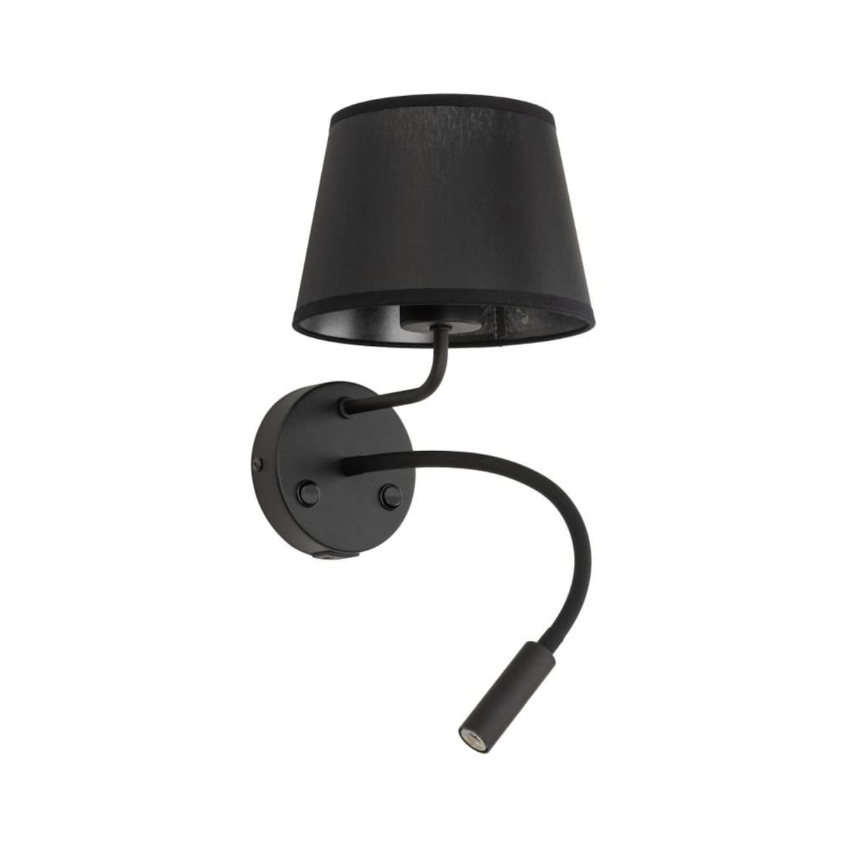Kinkiet do czytania z USB TK Lighting MAJA BLACK 10203 czarny, ruchome światło, E27 + G9