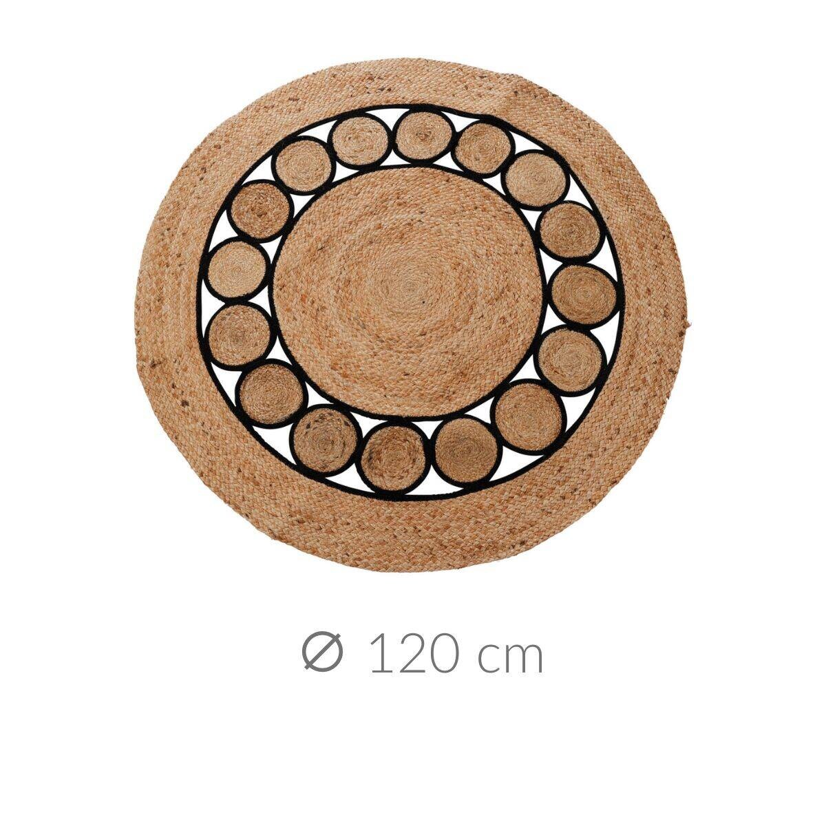 Dywan boho z juty, okrągły, Ø 120 cm