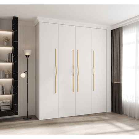 Szafa czterodrzwiowa Como 2 200 gł.40 biały+złoty