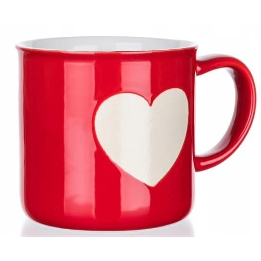 KUBEK ceramiczny W SERCE 350 ml na napoje kawę prezent walentynki upominek