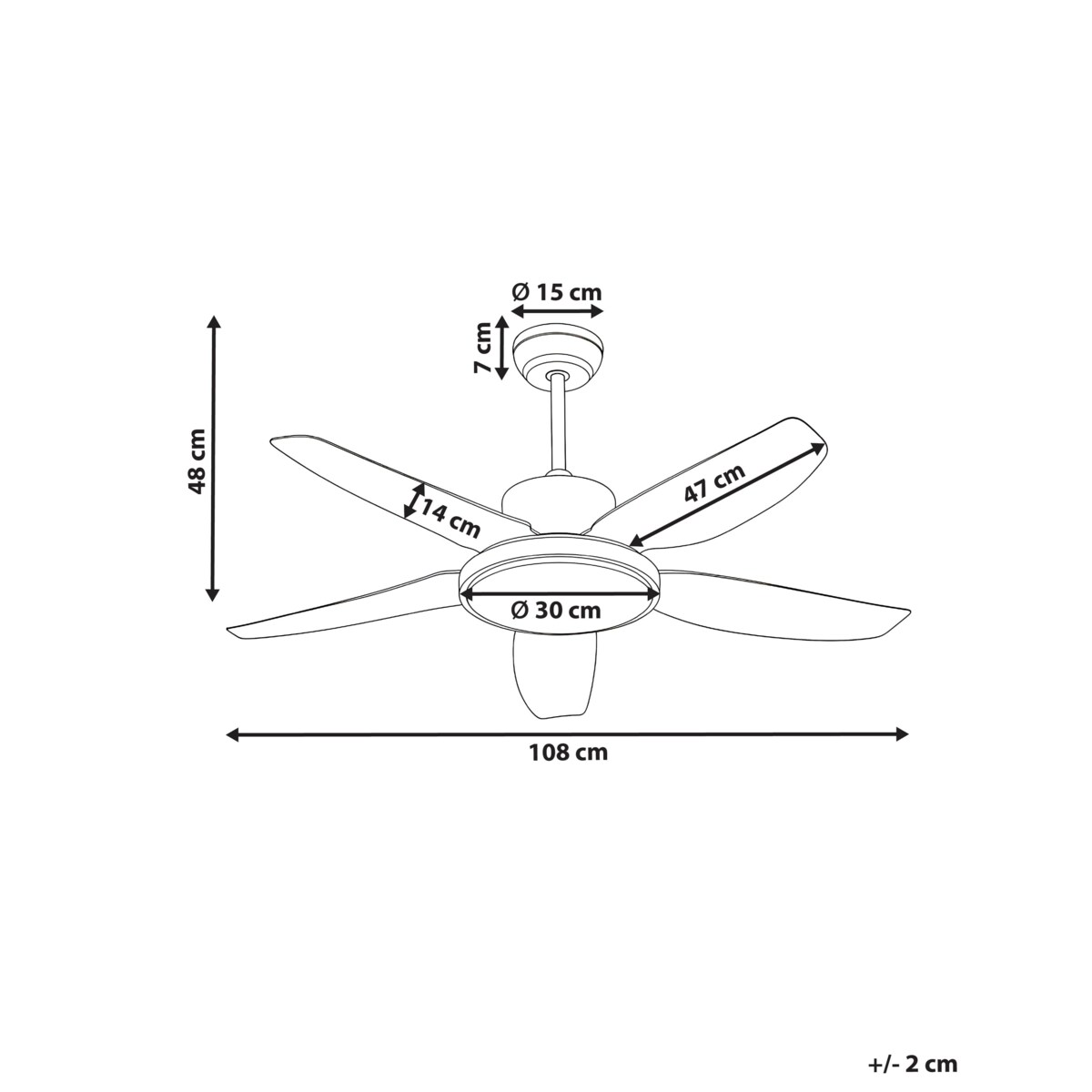 Wentylator sufitowy z lampą LOUVET Czarny