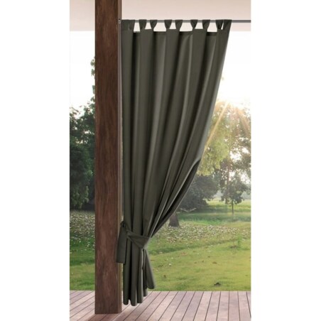 Zasłona Ogrodowa Tarasowa Wodoodporna 155 x 240 cm Grafitowa na Szelkach Rzep