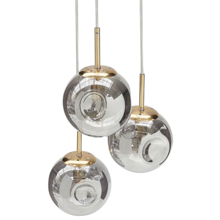 Lampa wisząca szklana 3-punktowa przezroczysta z mosiężnym RALFES