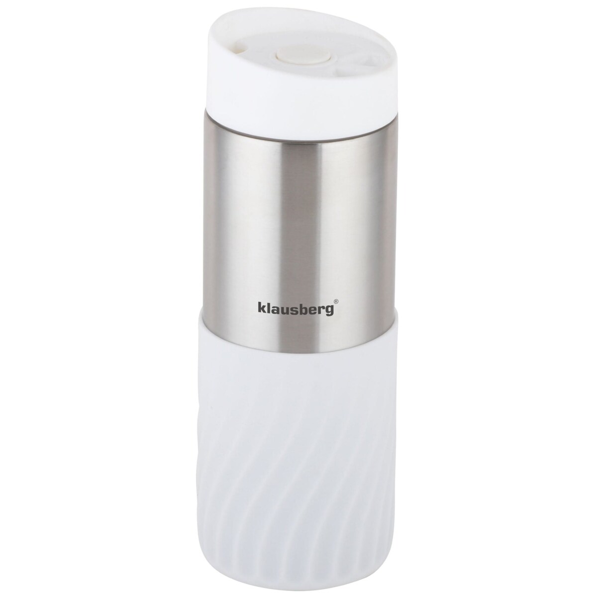 Kubek termiczny 400ml stal nierdzewna 18/8 KLAUSBERG biały