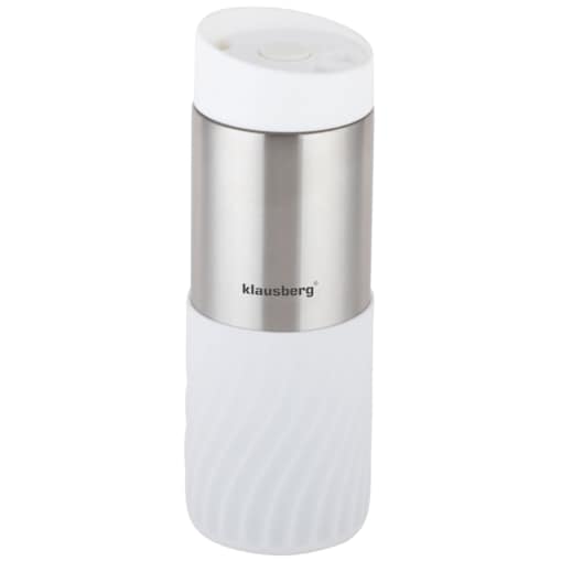 Kubek termiczny 400ml stal nierdzewna 18/8 KLAUSBERG biały