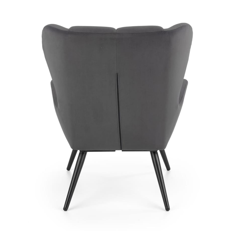 FOTEL WYPOCZYNKOWY Vadis szary ciemny AKSAMITNA TAPICERKA