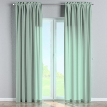 Zasłona na kanale z grzywką 1 szt. 130x245 zieleń eukaliptusa