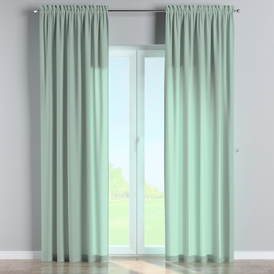 Zasłona na kanale z grzywką 1 szt. 130x245 zieleń eukaliptusa