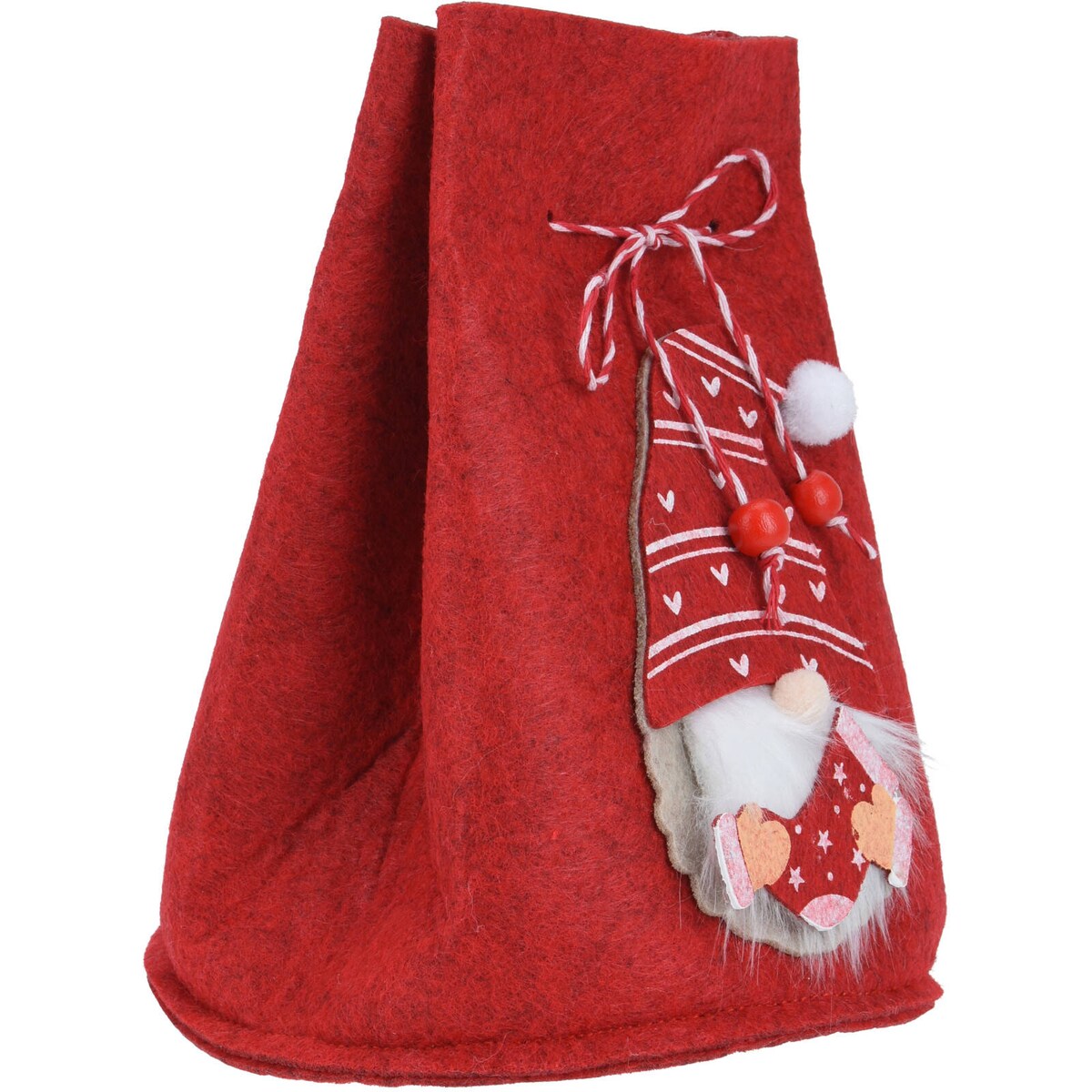 Worek świąteczny ze skrzatem, 12 x 14,5 cm