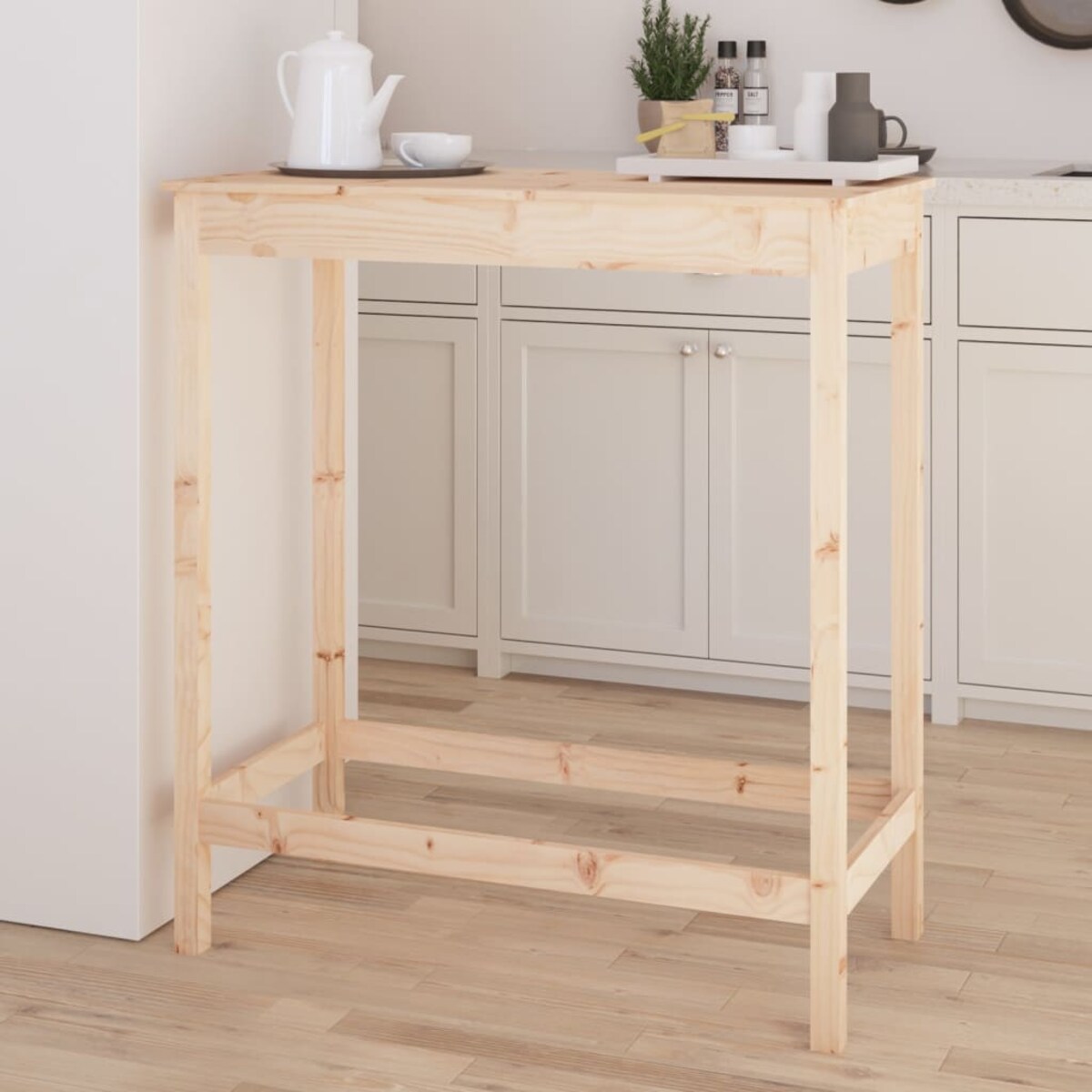 vidaXL Stolik barowy, 100x50x110 cm, lite drewno sosnowe