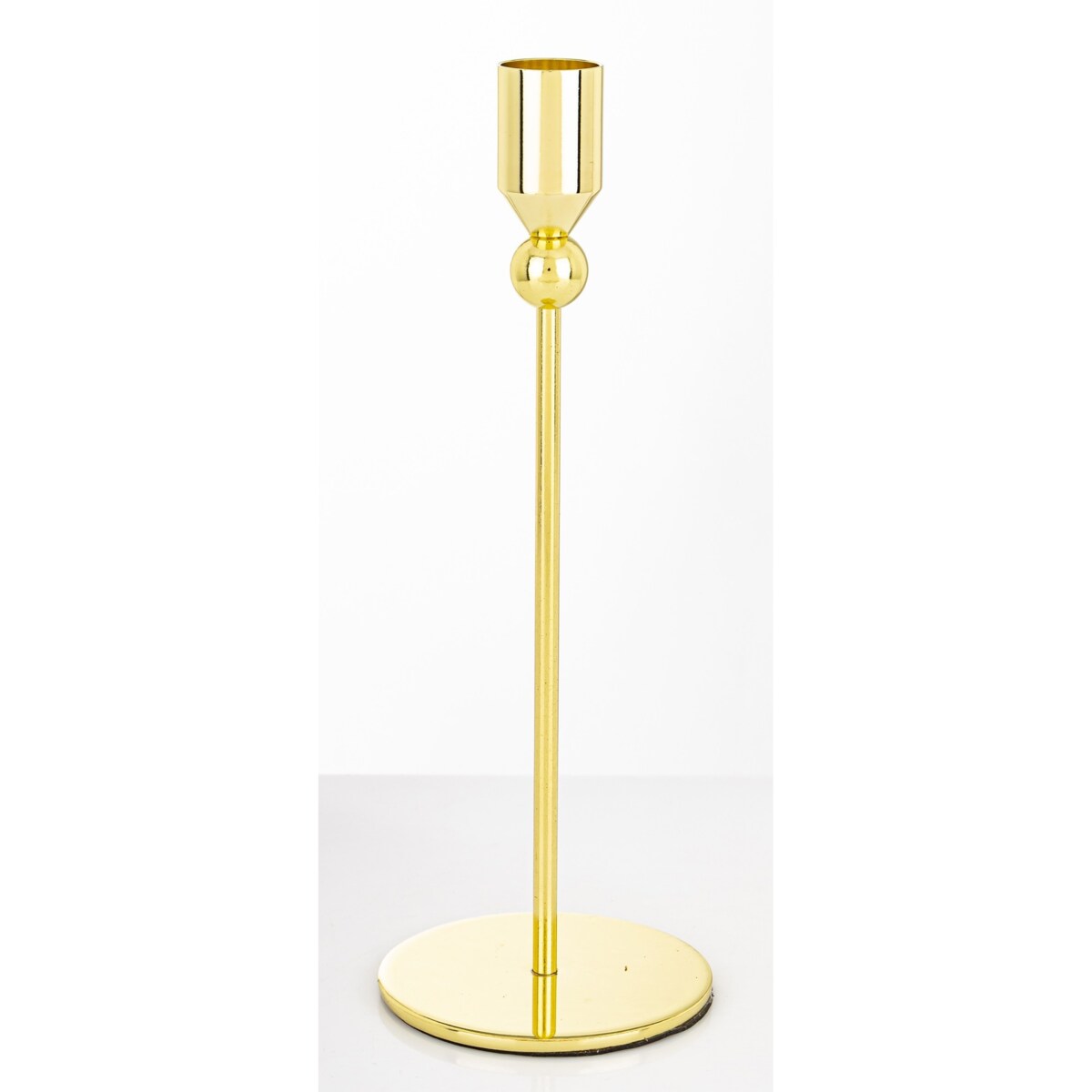 Świecznik metalowy złoty 22x8 x8 cm SOTILLE z 1 kulką