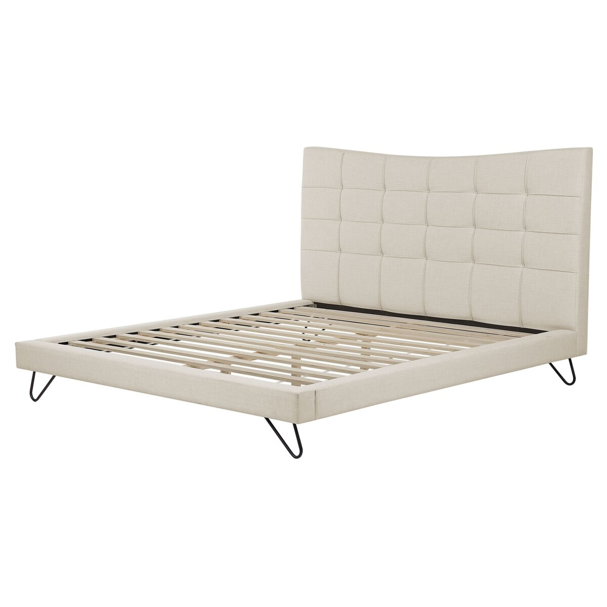 Łóżko tapicerowane 160 x 200 cm beżowe LANNION