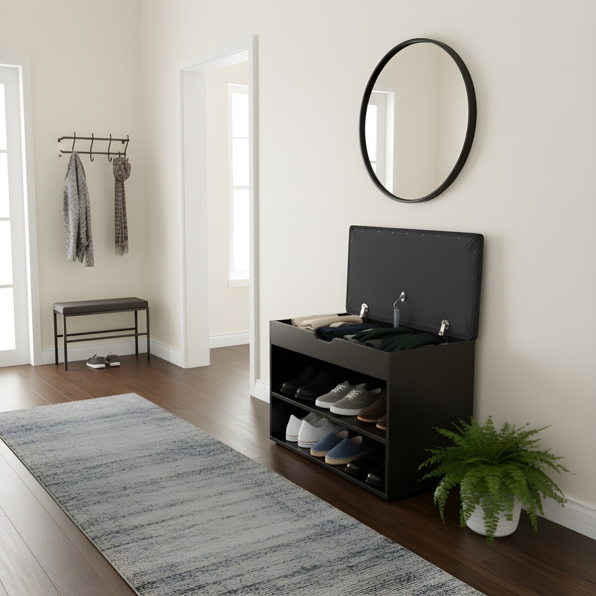 Szafka na buty z siedziskiem LEVA, 60 x 30 x 47 cm