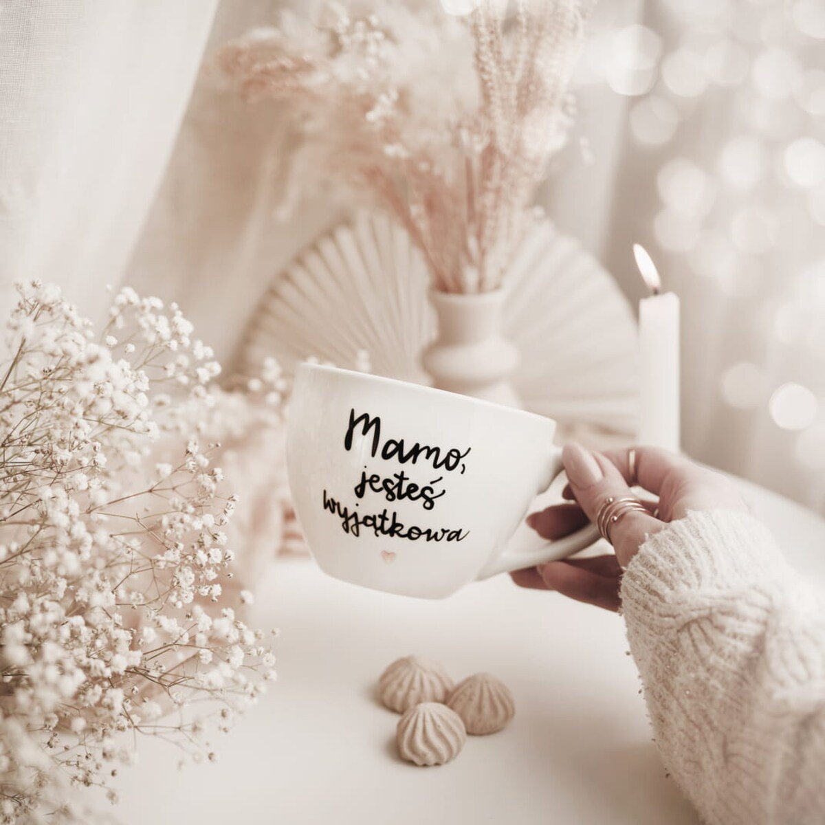 Kubek 500 ml - Mamo jesteś wyjątkowa ZŁOTE SERCE