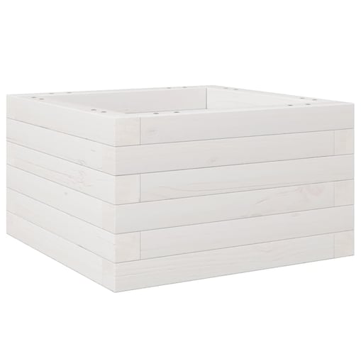 vidaXL Donica ogrodowa, biała, 40x40x23 cm, lite drewno sosnowe