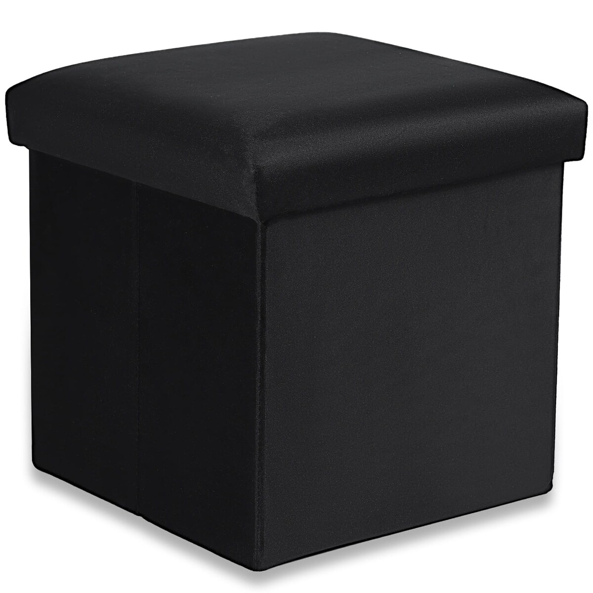 Pufa Składana M - 30X30X30 Cm Aksamit Czarna