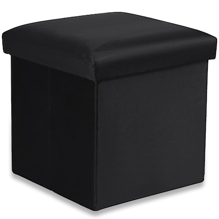 Pufa Składana M - 30X30X30 Cm Aksamit Czarna