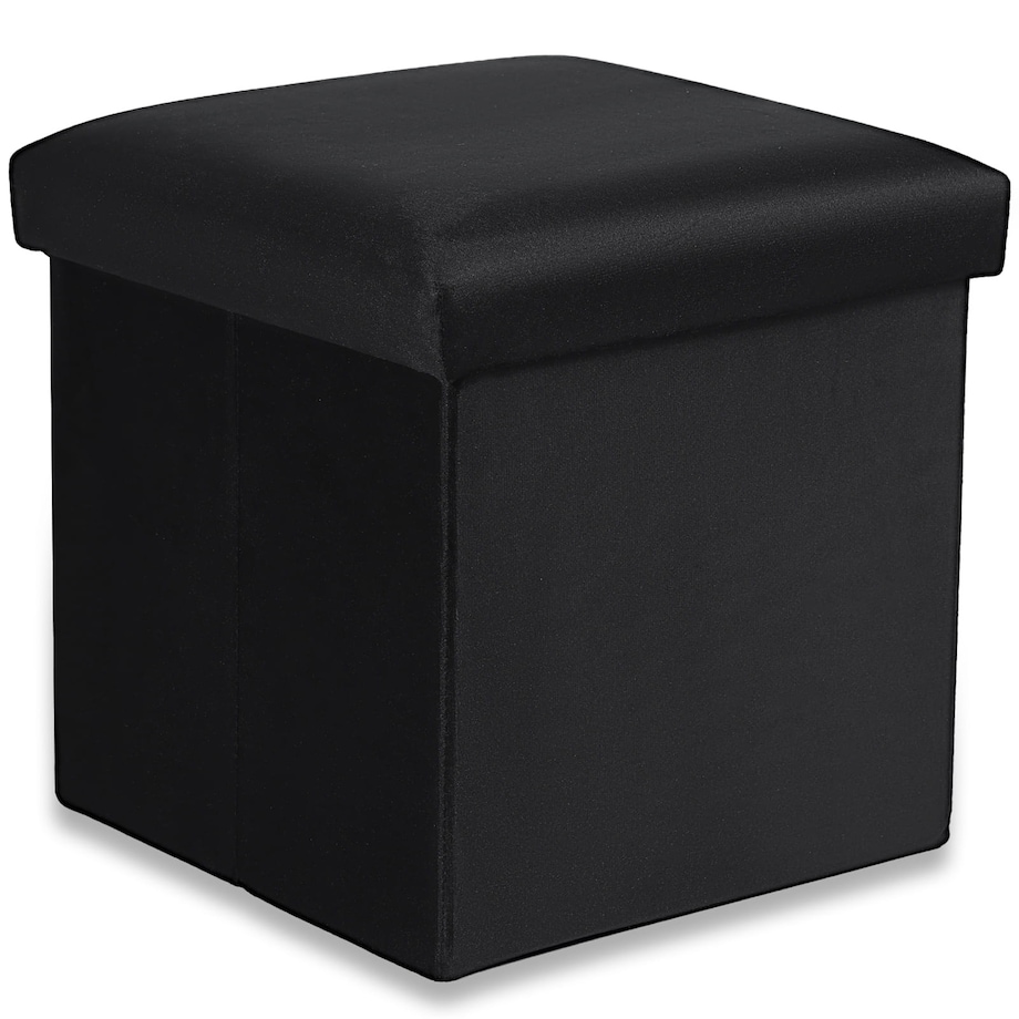 Pufa Składana M - 30X30X30 Cm Aksamit Czarna